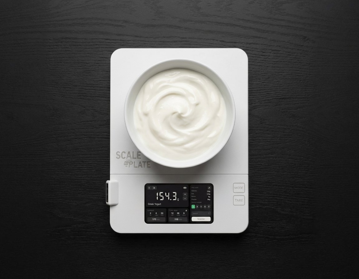 ScaleMyPlate weighing food on the plate