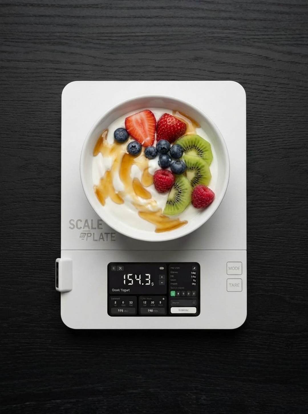 ScaleMyPlate smart food scale in use